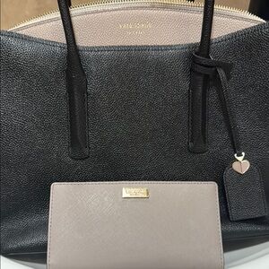 Kate Spade Black and Tan Women's Bag and Wallet